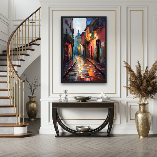 Old Europe Romantic Street Art Print