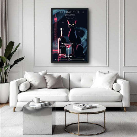 Art Deco Le Chat Noir French Black Cat Art Print 60x90 cm 24x36″ Museum-Quality Matte Paper Poster No Frame