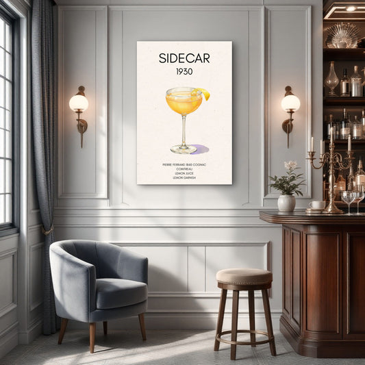 Classic Sidecar Cocktail Bar Art Print