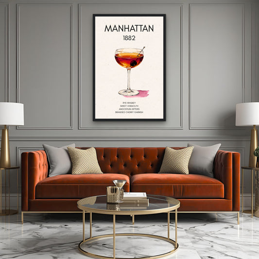 Classic Manhattan Cocktail Bar Art Print
