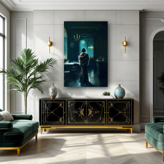 Moody Speakeasy Flapper Bar Art Print