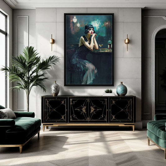 Jazz Age Speakeasy Flapper Art Print