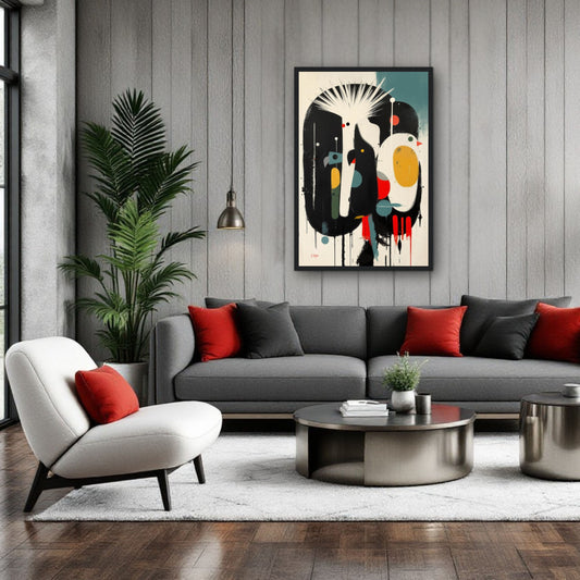 Modern Cockatoo Bird Art Poster Print - Framed Tropical Mid- Century Wall Decor