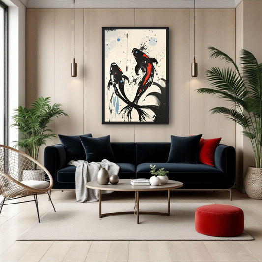 Modern Koi Fish Ocean Art Print