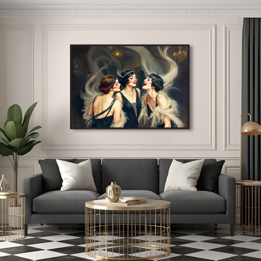 Flapper Girls Speakeasy Gatsby Art Print
