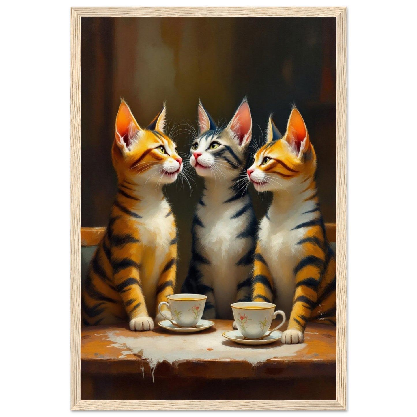 Tabby Cat Vintage Kitchen Art Print 60x90 cm 24x36″ Sleek Acrylic Print No Frame
