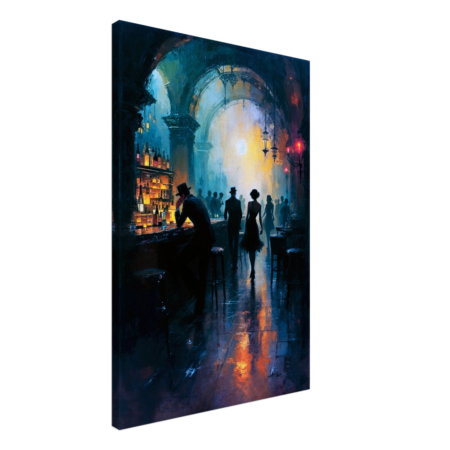 Dance Hall Speakeasy Art Print 70x100 cm 28x40″ Museum-Quality Matte Paper Wooden Framed Poster Dark Brown Wood Frame