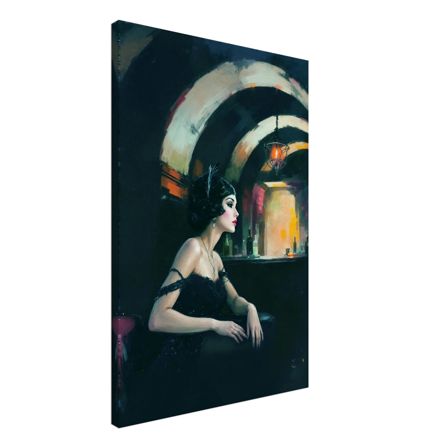 Speakeasy Flapper Gatsby Wall Art Poster Print 60x90 cm 24x36″ Gallery Wrapped Canvas No Frame