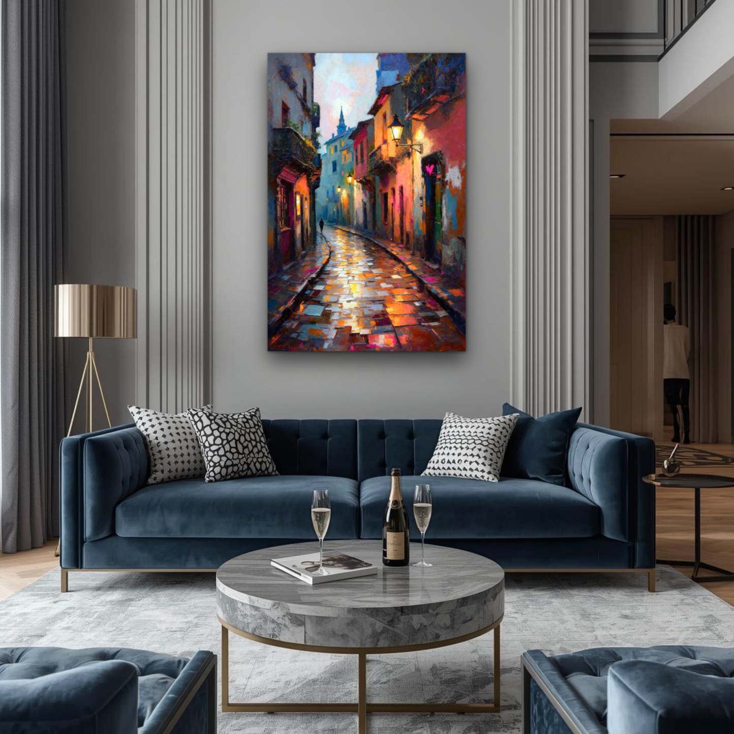 Old Europe Romantic Street Art Print