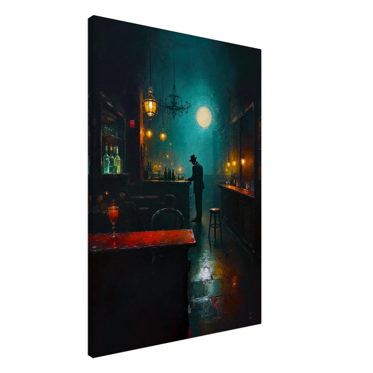 Speakeasy Bootleg Prohibition Bar Art Print No Frame 70x100 cm 28x40″ Gallery Wrapped Canvas