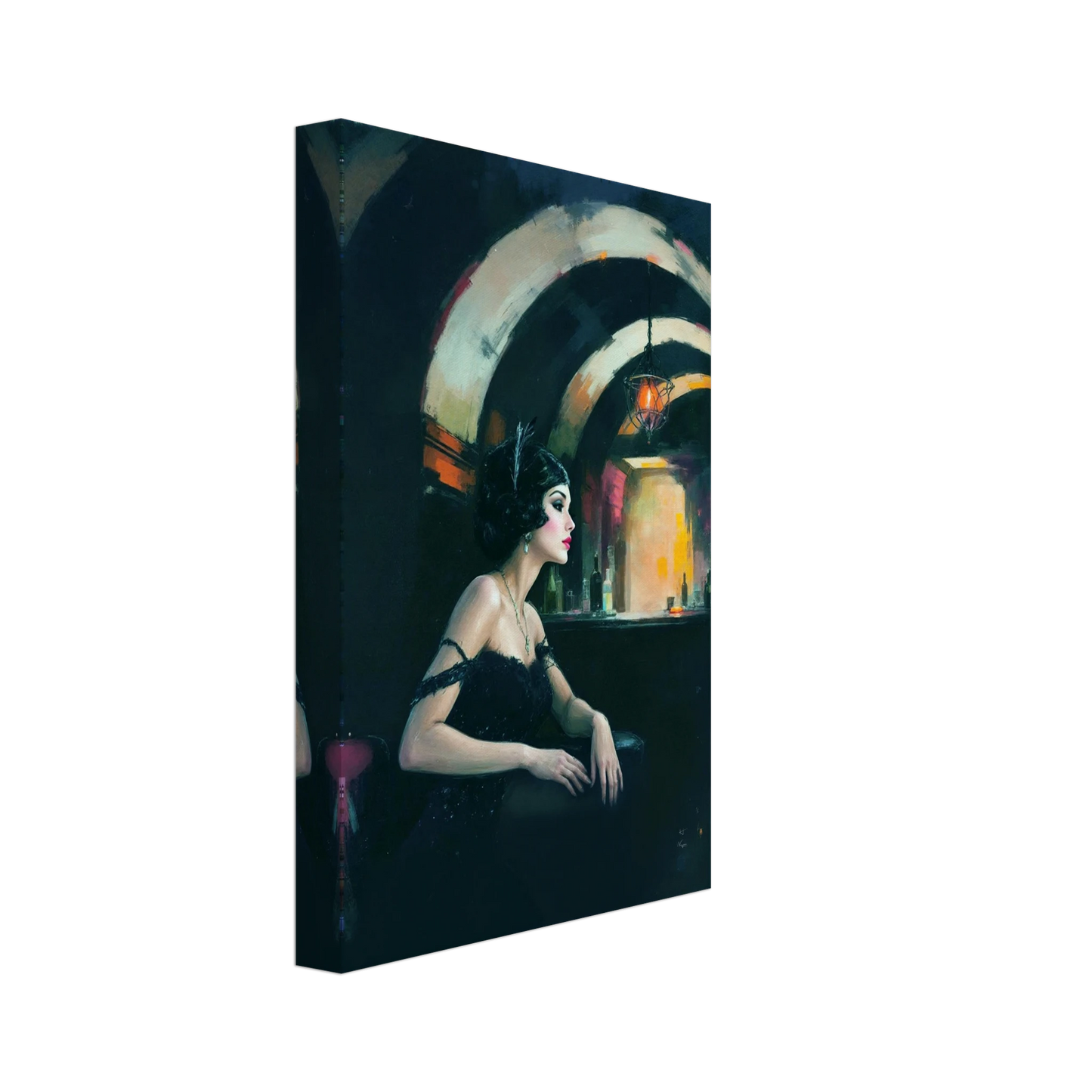 Speakeasy Flapper Gatsby Wall Art Poster Print 20x30 cm 8x12″ Gallery Wrapped Canvas No Frame