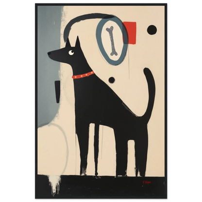 Funny Modern Dog Lover's Art Print 60x90 cm 24x36″ Classic Matte Paper Wooden Framed Poster Black Wood Frame