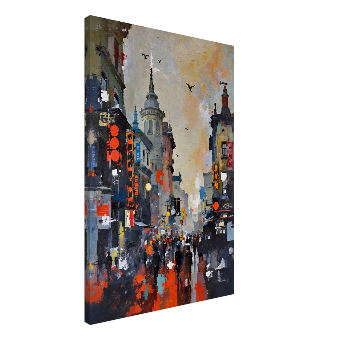 Gothic City Street Art Print - European Cityscape