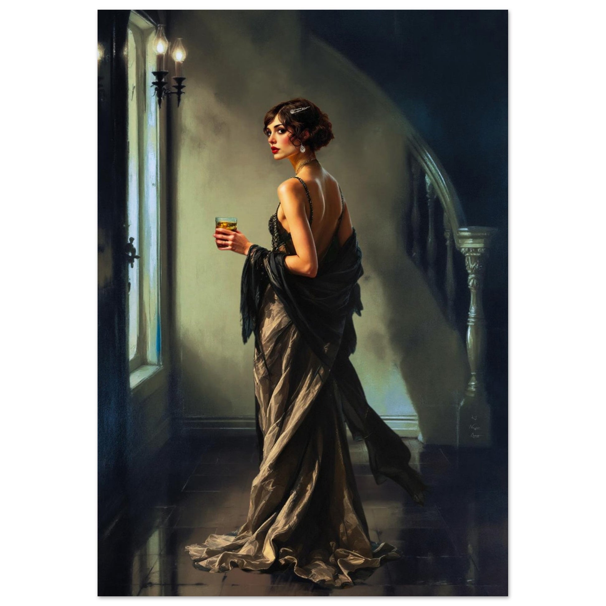 Art Deco Flapper Speakeasy Fine Art Print