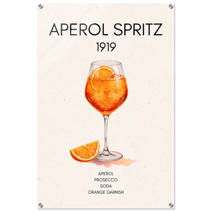 Aperol Spritz Cocktail Bar Poster Print No Frame 60x90 cm 24x36″ Sleek Acrylic Print