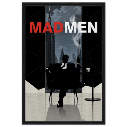 Mad Men Don Draper Retro Art Print Black Wood Frame 60x90 cm 24x36″ Framed Canvas