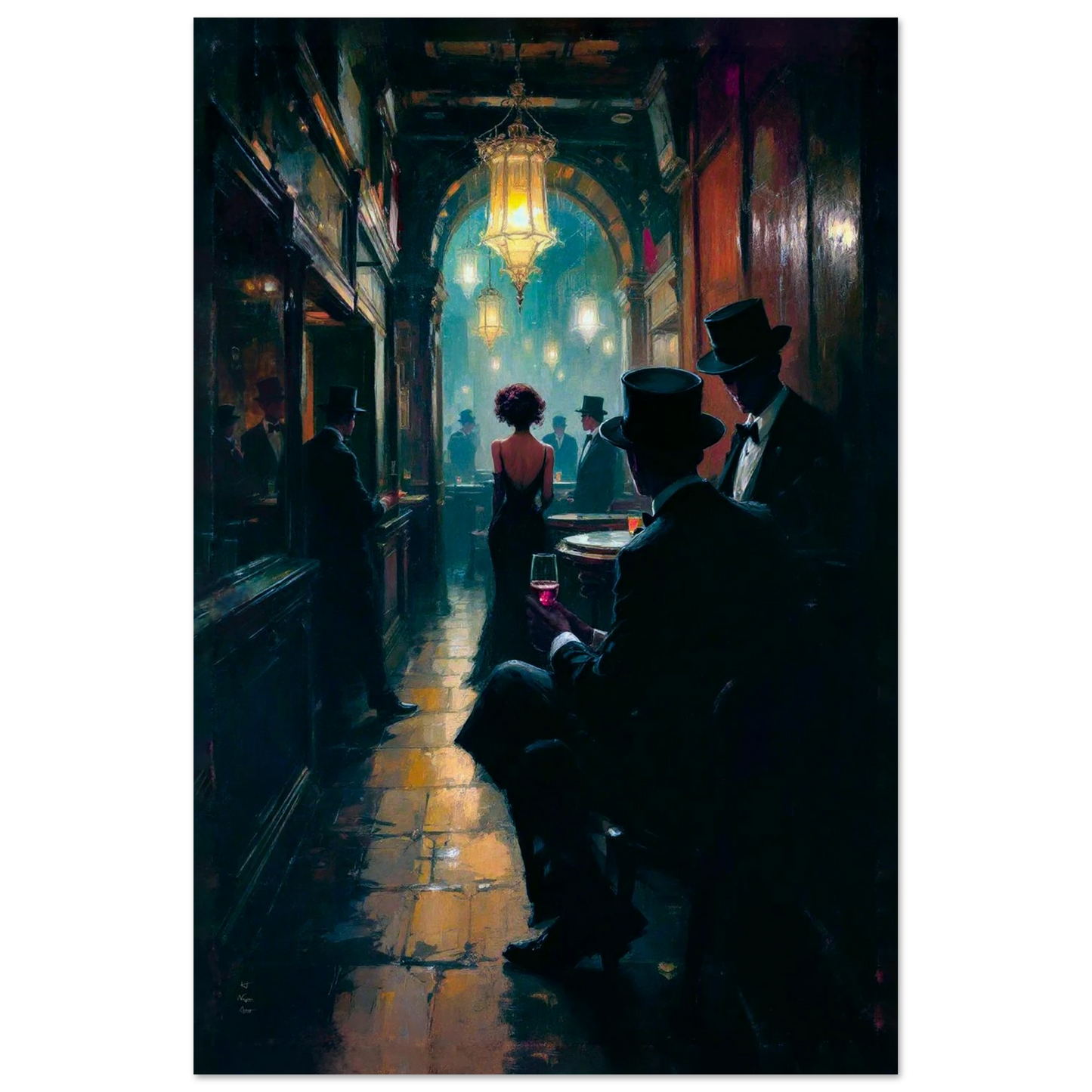 Prohibition Speakeasy Art Deco Print No Frame 40x60 cm 16x24″ Museum-Quality Matte Paper Poster