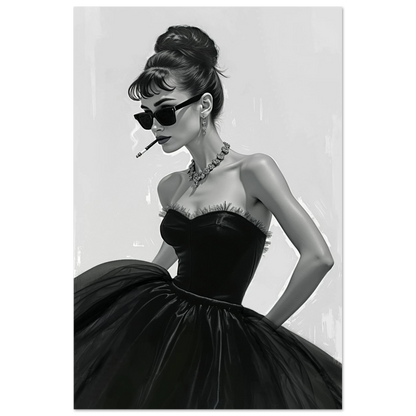 Audrey Hepburn Smoking Fashion Art Print No Frame 40x60 cm 16x24″ Classic Matte Paper Poster