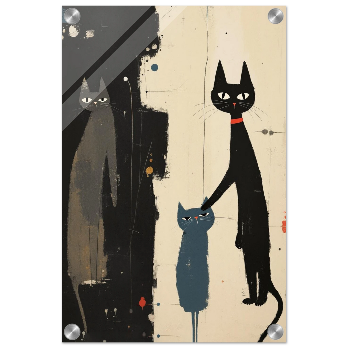 Abstract Cat Family Art Poster Print No Frame 30x45 cm 12x18″ Sleek Acrylic Print