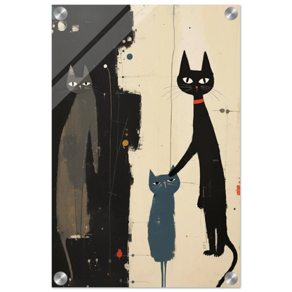Abstract Cat Family Art Poster Print No Frame 30x45 cm 12x18″ Sleek Acrylic Print