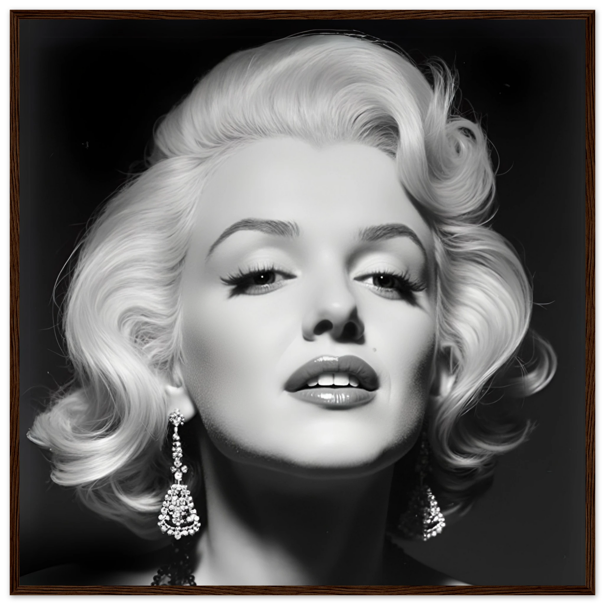Marilynn Monroe Art Print Dark Brown Wood Frame 70x70 cm 28x28″ Premium Matte Paper Wooden Framed Poster