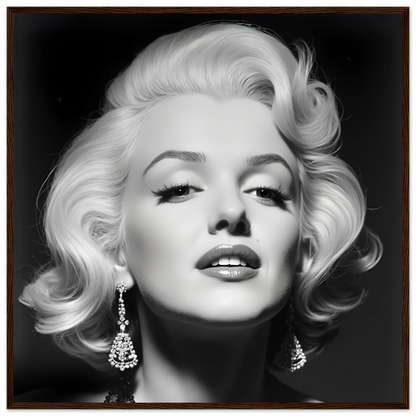 Marilynn Monroe Art Print Dark Brown Wood Frame 70x70 cm 28x28″ Premium Matte Paper Wooden Framed Poster