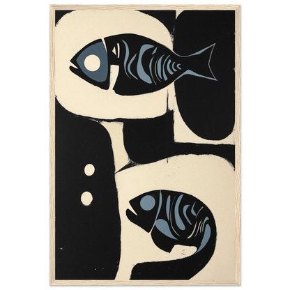 Abstract Mid-Century Modern Fish Art Print No Frame 20x30 cm 8x12″ Gallery Wrapped Canvas