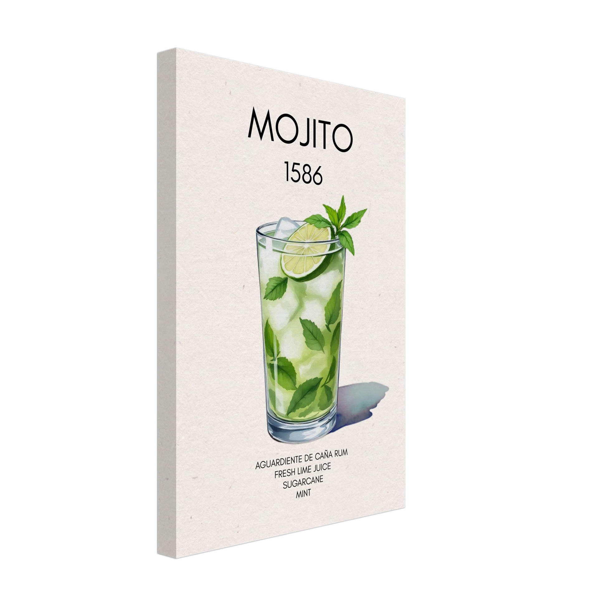 Mojito Cocktail Bar Art Print No Frame 30x45 cm 12x18″ Gallery Wrapped Canvas