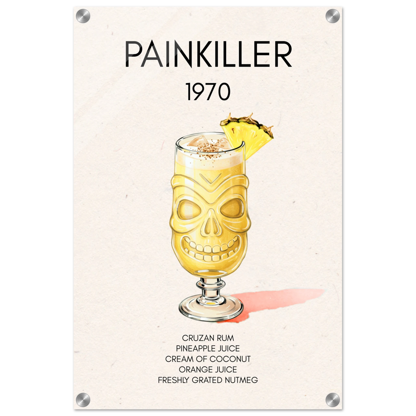 Painkiller Cocktail Bar Art Poster Print No Frame 40x60 cm 16x24″ Sleek Acrylic Print