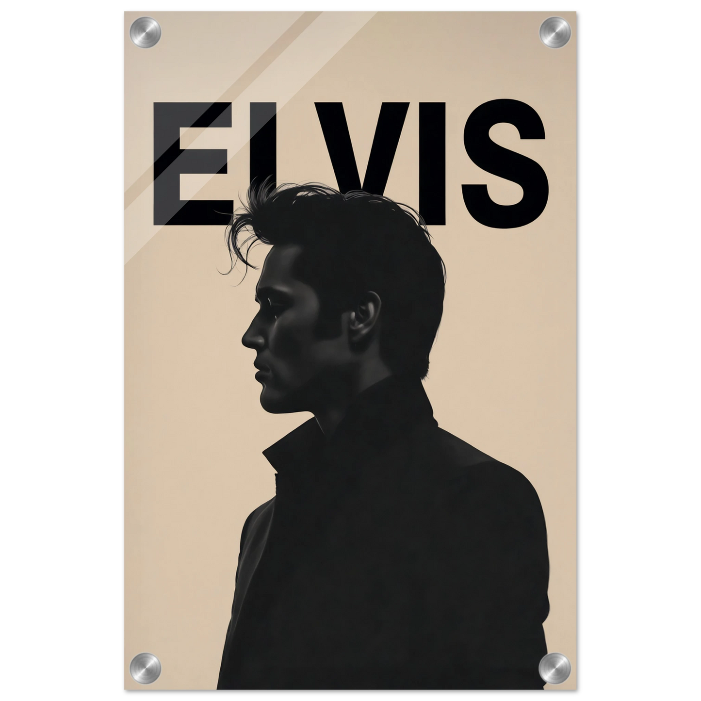 Young Elvis Presley Silhouette Art Print No Frame 30x45 cm 12x18″ Sleek Acrylic Print