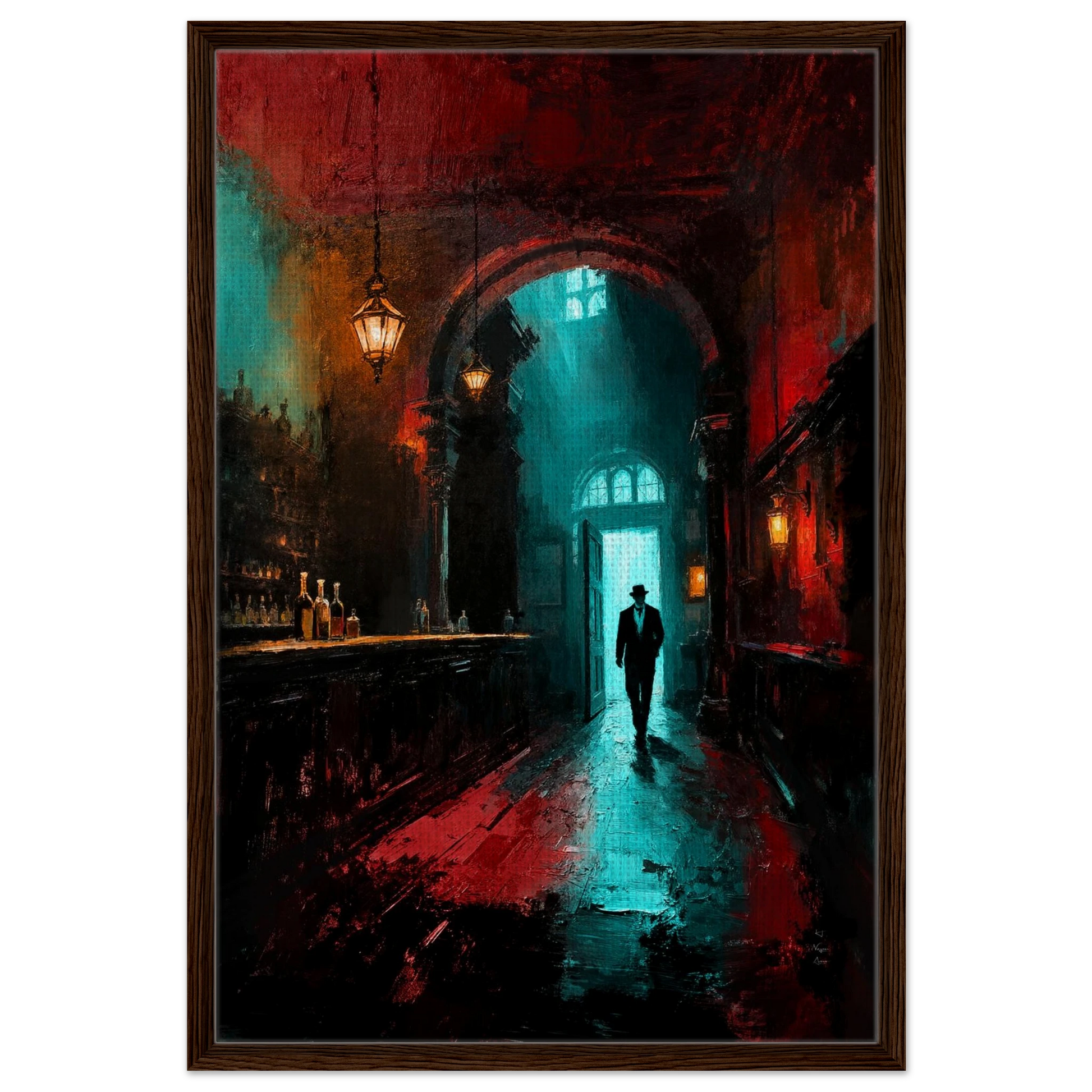 Speakeasy 1920s Bar Art Poster Print 40x60 cm 16x24″ Museum-Quality Matte Framed Poster Black Wood Frame