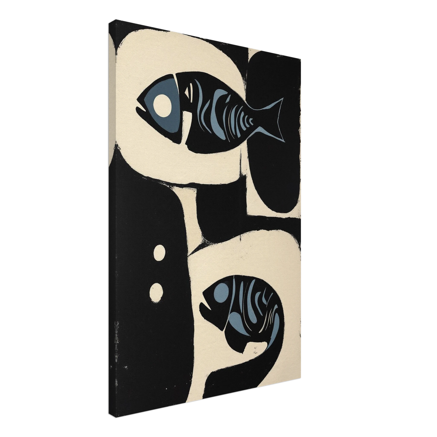 Abstract Mid-Century Modern Fish Art Print No Frame 60x90 cm 24x36″ Gallery Wrapped Canvas