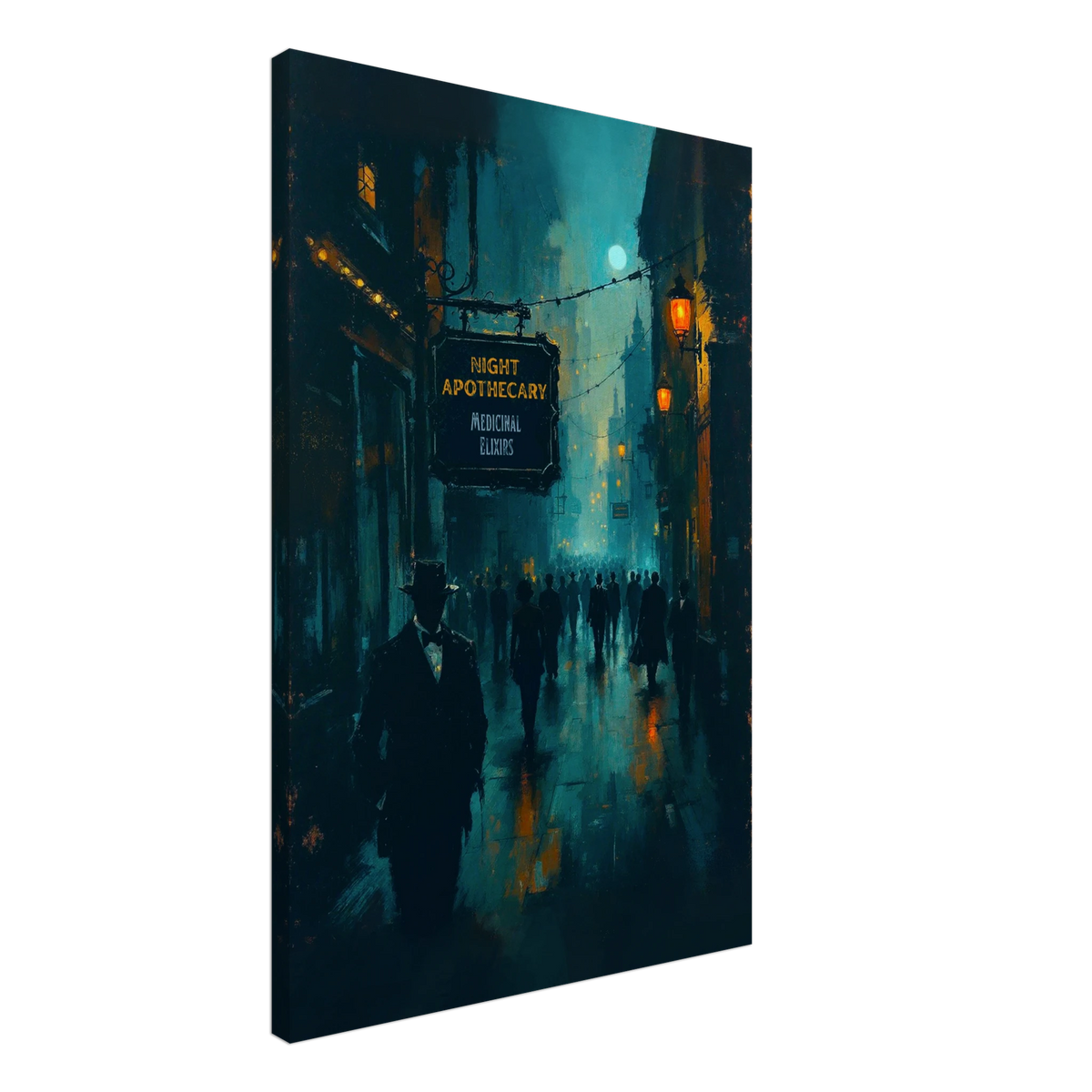 Prohibition Speakeasy Moody Nightlife Art Print 60x90 cm 24x36″ Gallery Wrapped Canvas No Frame