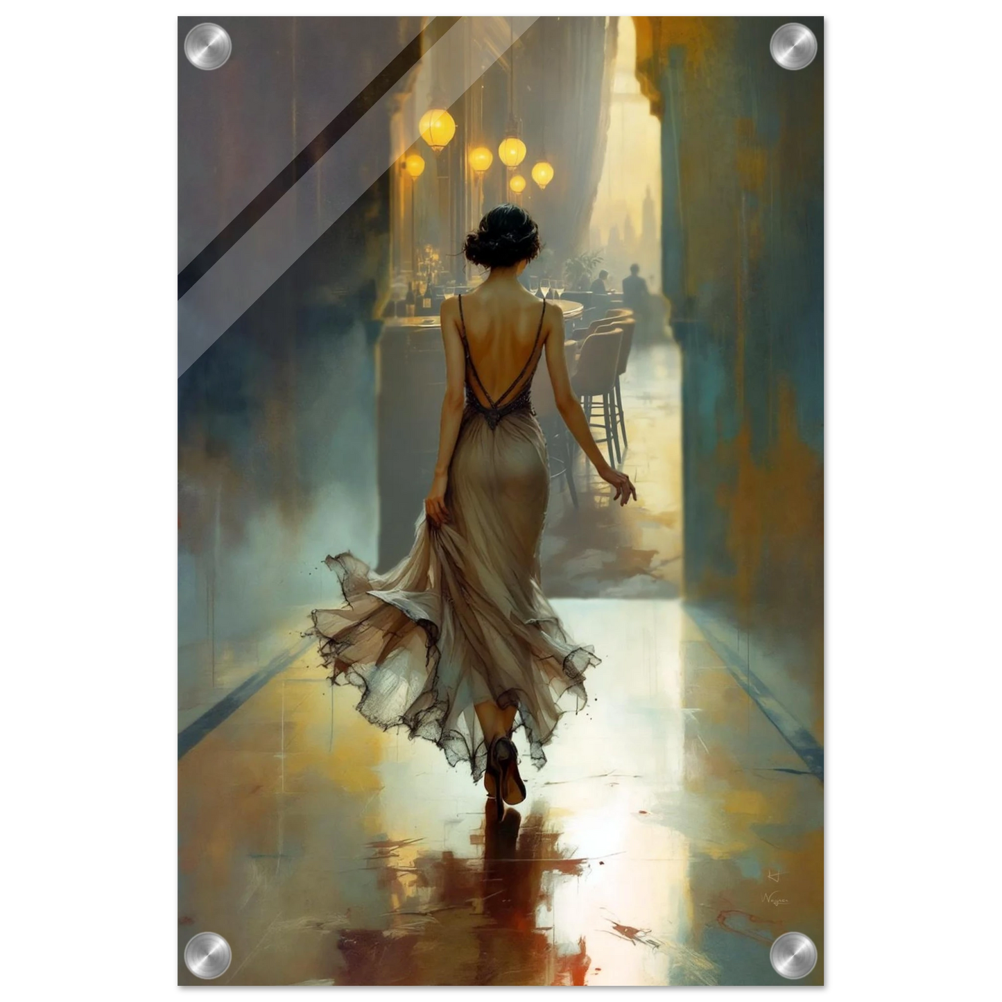 1920s Speakeasy Art Deco Print No Frame 30x45 cm 12x18″ Sleek Acrylic Print