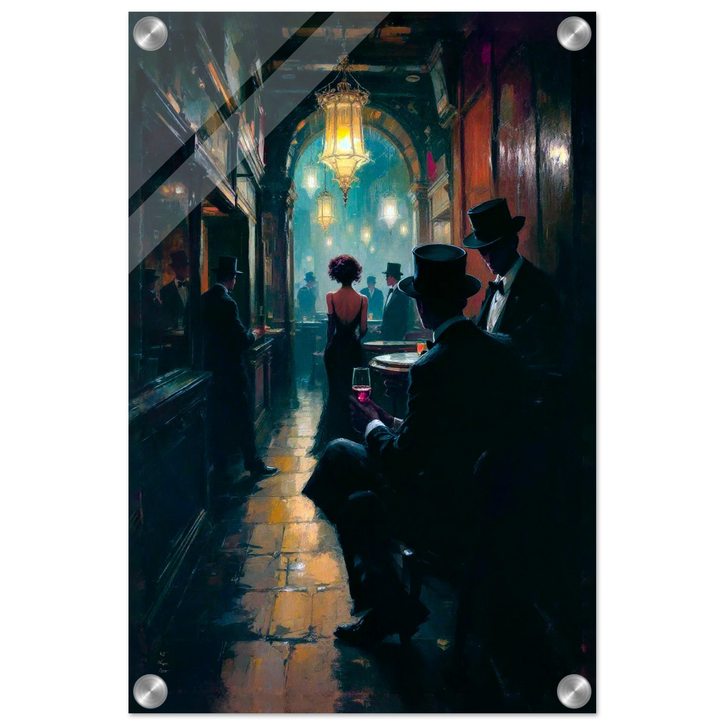 Prohibition Speakeasy Art Deco Print No Frame 30x45 cm 12x18″ Sleek Acrylic Print