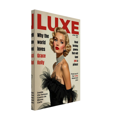 Grace Kelly Hollywood Glam Magazine Art Print No Frame 30x45 cm 12x18″ Gallery Wrapped Canvas