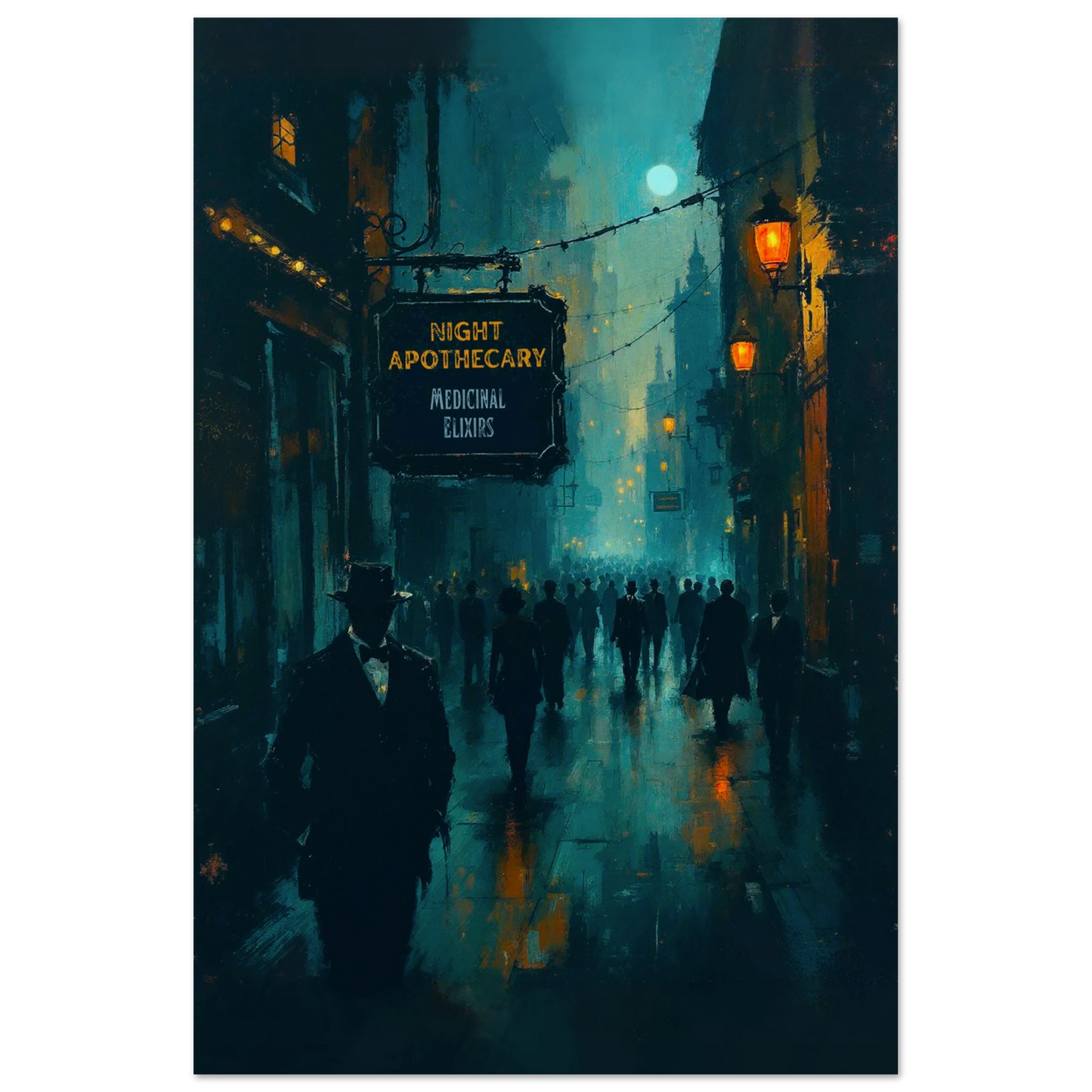 Prohibition Speakeasy Moody Nightlife Art Print No Frame 30x45 cm 12x18″ Museum-Quality Matte Paper Poster