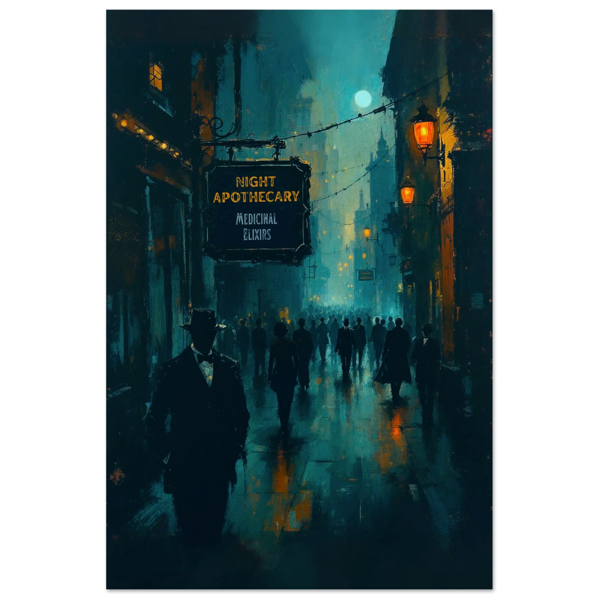 Prohibition Speakeasy Moody Nightlife Art Print 30x45 cm 12x18″ Museum-Quality Matte Paper Poster No Frame