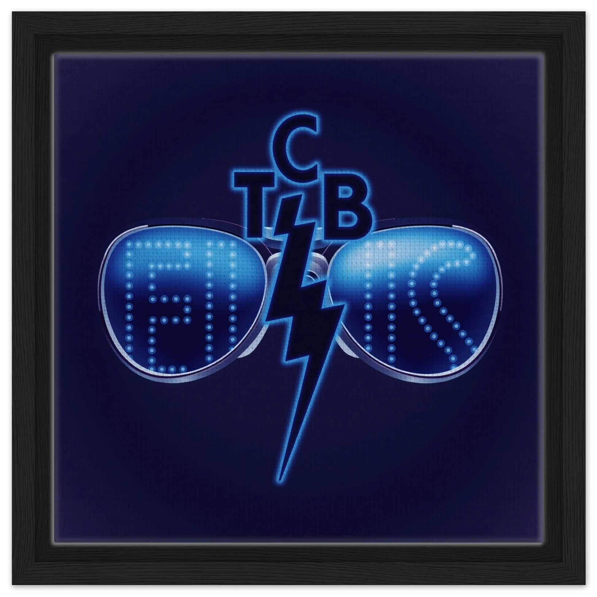 Elvis Presley TCB Sunglasses Art Print 30x30 cm 12x12″ Framed Canvas