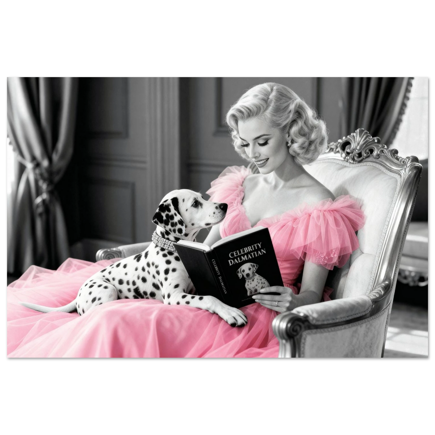 Hollywood Starlet Dalmatian Puppy Art Print 30x45 cm 12x18″ Premium Matte Poster