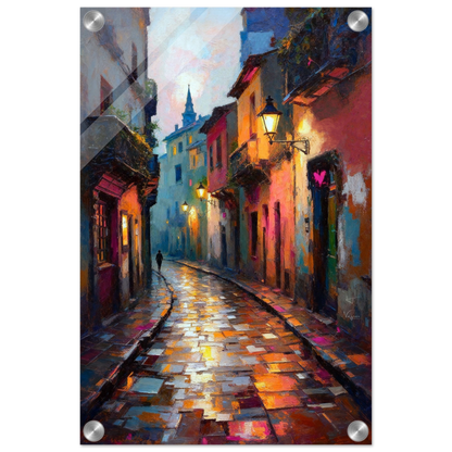 Old Europe Romantic Street Art Print 30x45 cm 12x18″ Sleek Acrylic Print No Frame