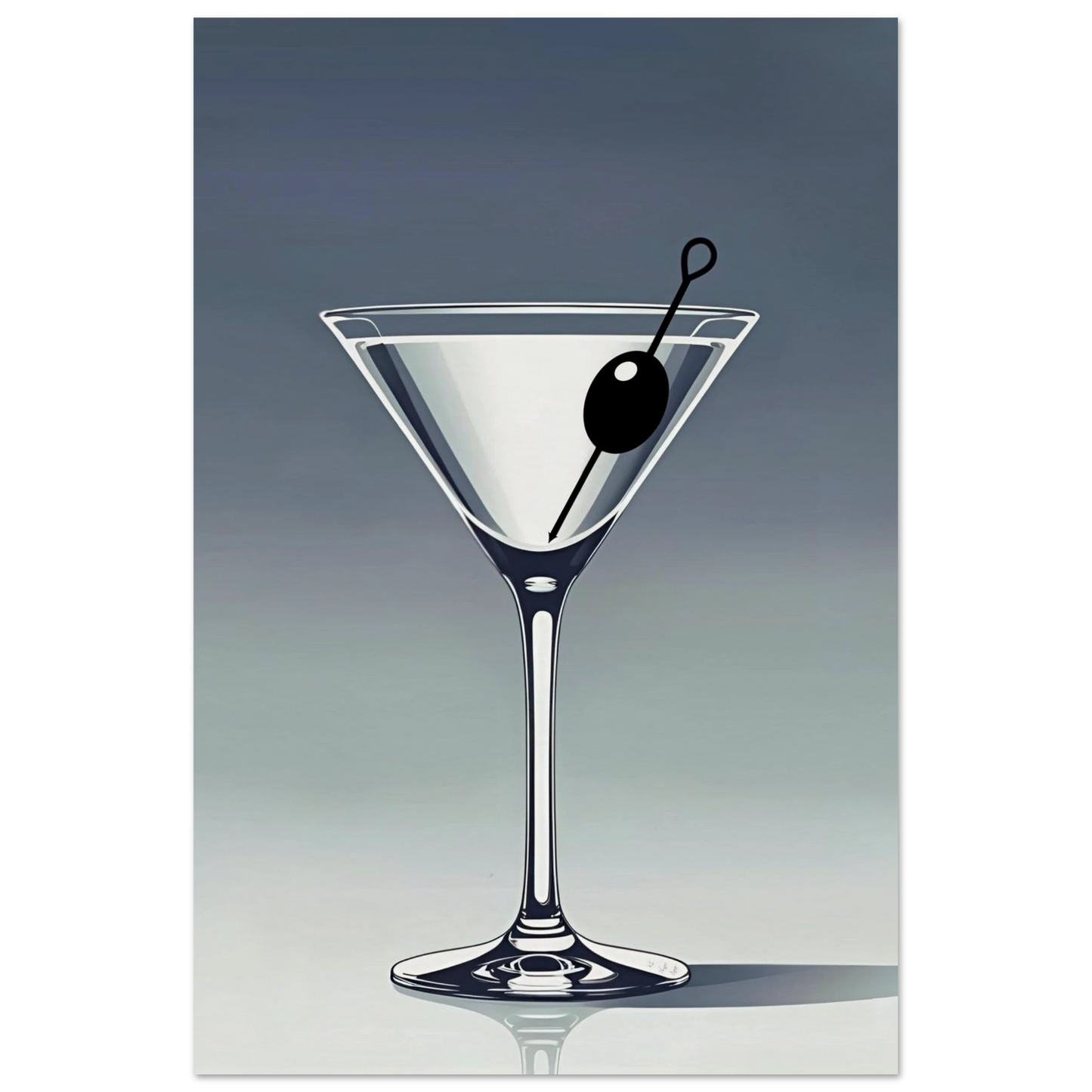 Retro Martini Cocktail Bar Art Print 60x90 cm 24x36″ Museum-Quality Matte Paper Poster No Frame