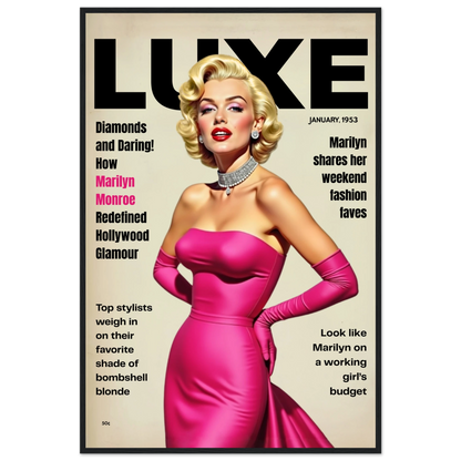 Marilyn Monroe Old Hollywood Art Print Black Wood Frame 60x90 cm 24x36″ Classic Matte Paper Wooden Framed Poster