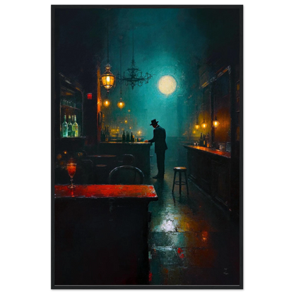 Speakeasy Bootleg Prohibition Bar Art Print 60x90 cm 24x36″ Premium Matte Framed Poster Black Wood frame