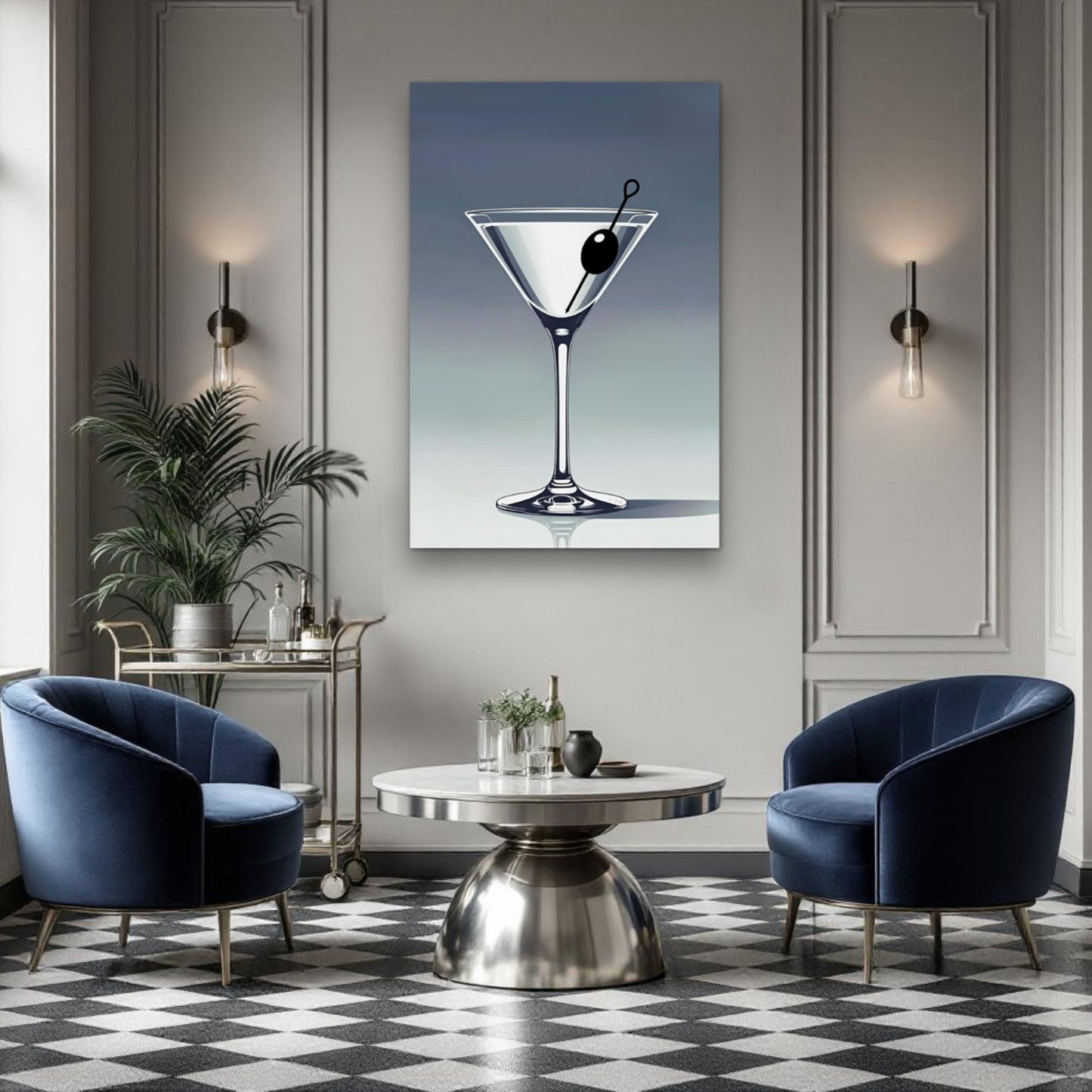 Retro Martini Lounge Cocktail Bar Art Print