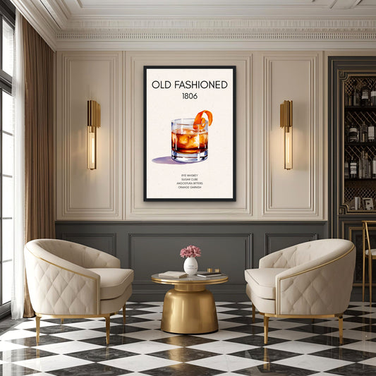 Classic Old Fashioned Cocktail Bar Art Print