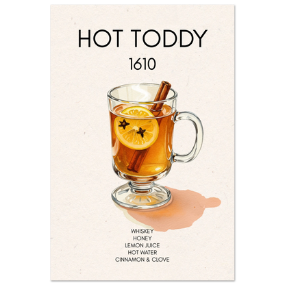 Hot Toddy Cocktail Bar Art Print No Frame 60x90 cm 24x36″ Classic Matte Paper Poster