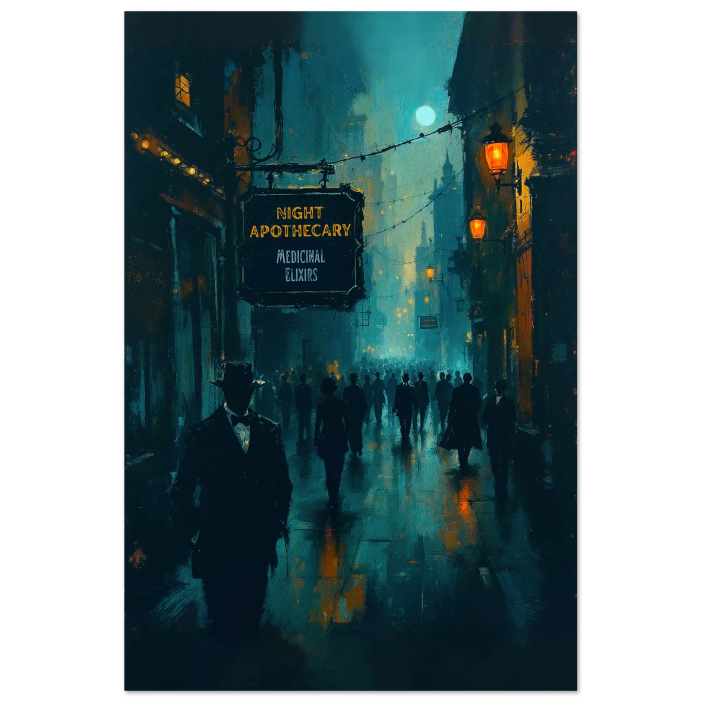 Prohibition Speakeasy Moody Nightlife Art Print No Frame 30x45 cm 12x18″ Classic Matte Paper Poster