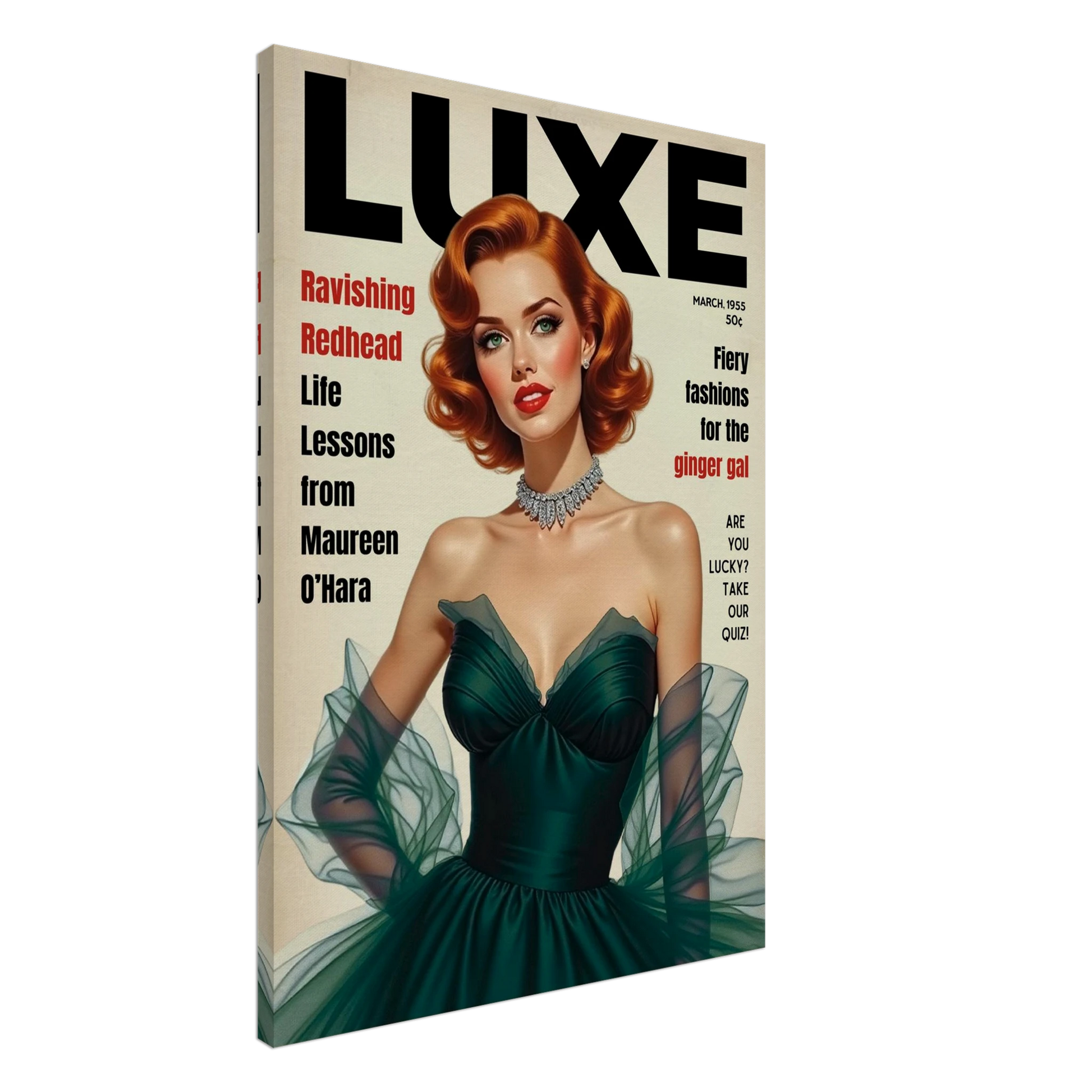 Maureen O'Hara Vintage Fashion Art Poster Print No Frame 70x100 cm 28x40″ Gallery Wrapped Canvas