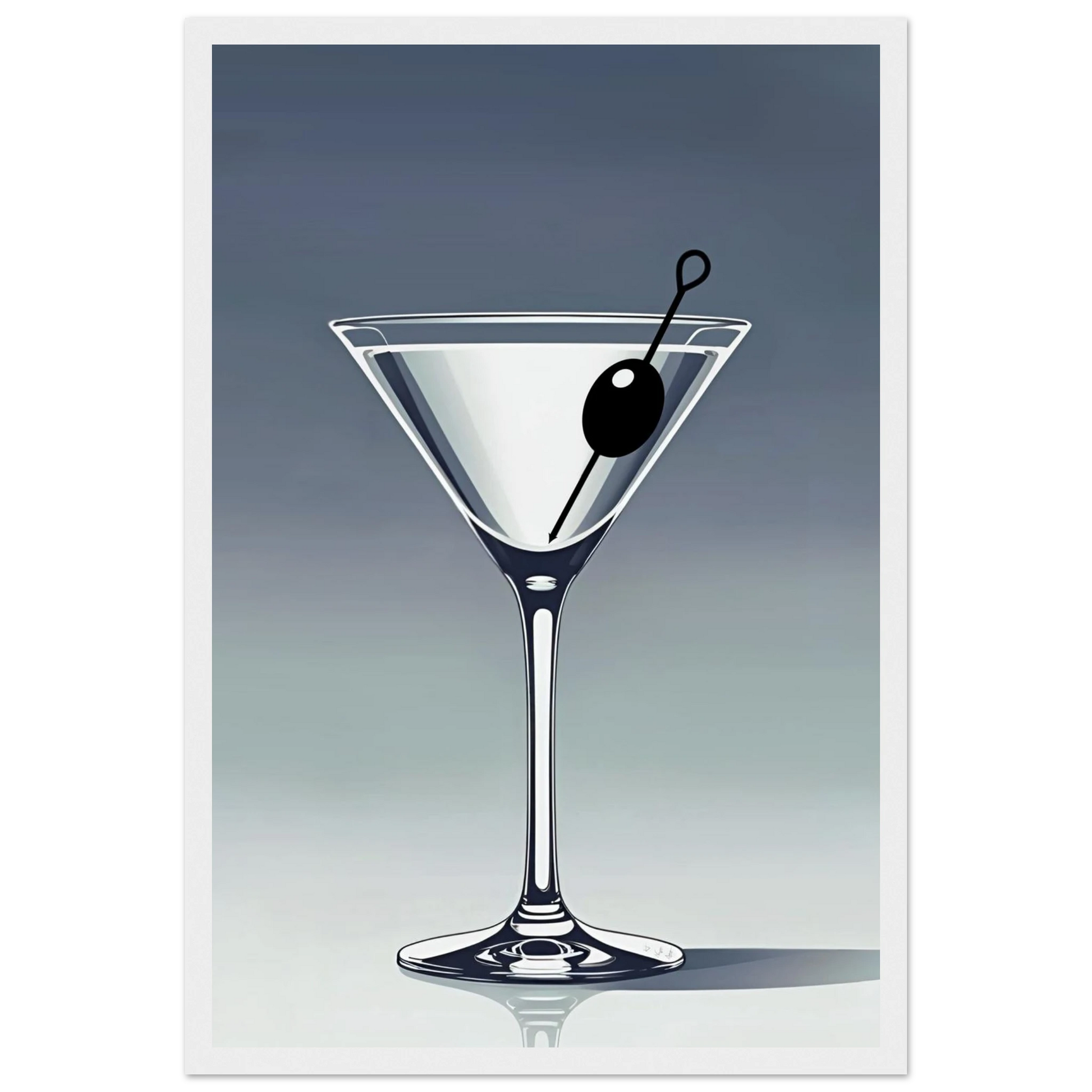 Retro Martini Lounge Cocktail Bar Art Print 30x45 cm 12x18″ Premium Matte Paper Wooden Framed Poster White Wood Frame